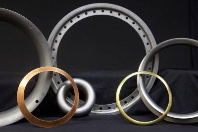 Metal spun rings in a range of materials we can work with: steel, aluminum, brass, copper and galvanized